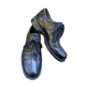 Clarks Shoes Black Leather Lace Up Loafers Comfort 70851 Mens Size 10M